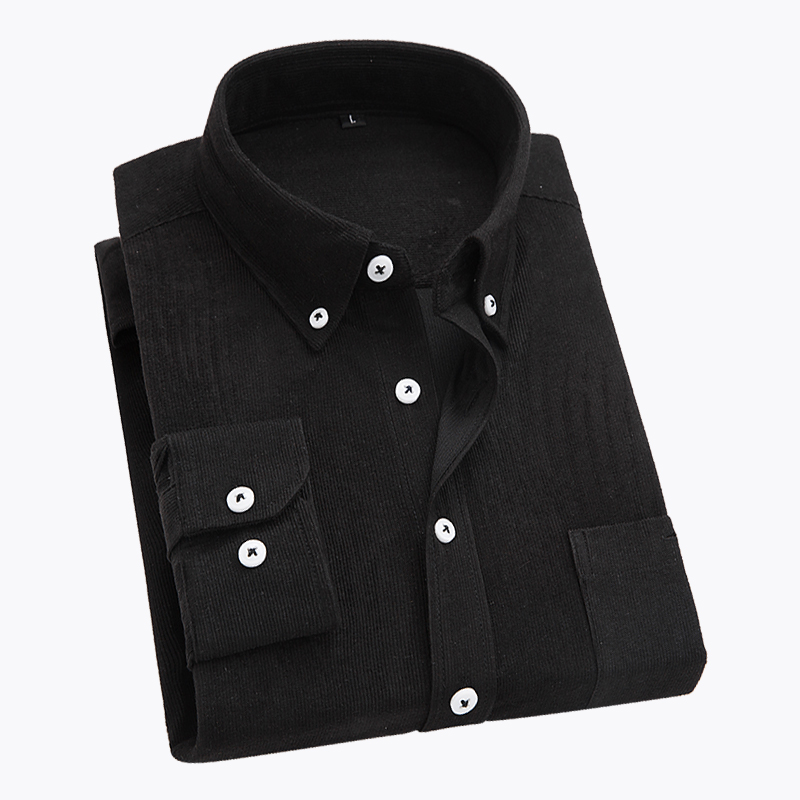 2018新款纯色灯芯绒衬衫CS280黑色