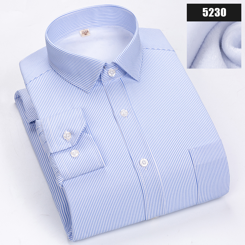 2019新款爆款工装保暖衬衫5230蓝色条纹
