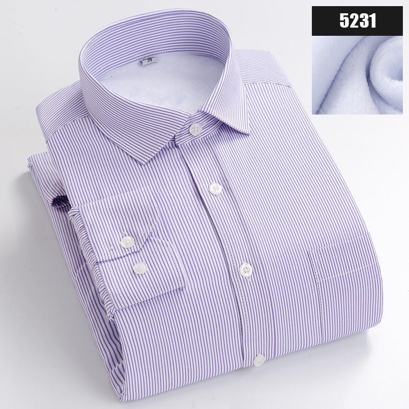 2019新款爆款工装保暖衬衫5231紫色条纹